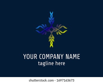 Abstract Logo Vector Gradient Blue