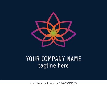 Abstract Logo Vector Gradient Flower