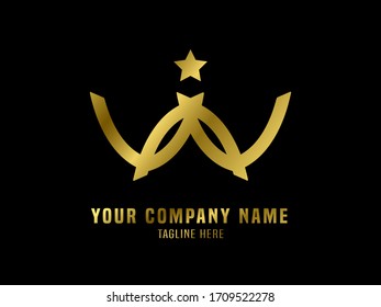 Abstract Logo Vector Gradient Gold