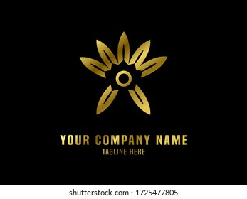 Abstract Logo Vector Gradient Gold