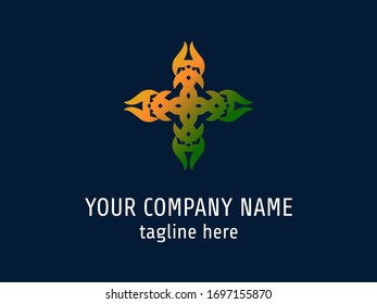 Verde degradado del vector de logotipo abstracto