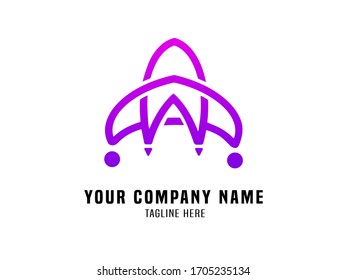 Abstract Logo Vector Gradient Rocket