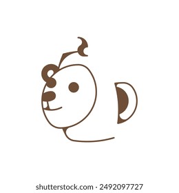 Abstract Logo Vector Icon Bear Face And Cups