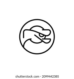 abstract logo vector illustration, cartoon face shape