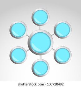 The abstract logo. Vector illustration of seven elements.