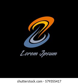 Abstract Logo Vector. Infinity swirl logo. Logo on black background.