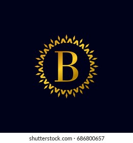 Abstract logo vector of the letter B Gold color