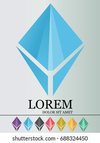 abstract logo vector simple and modern design for your business. blue, yellow,black, green, red, orange, purple include different colors 