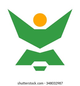 abstract logo vector. symbol of person.