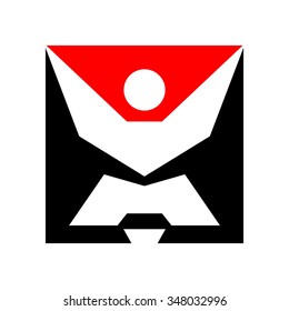 abstract logo vector. symbol of person.