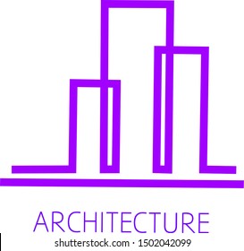 Abstract Logo vector template architecture, mark or icon purple lines that make up the building. The concept is flat and simple yet elegant. Very suitable business or industry logo.