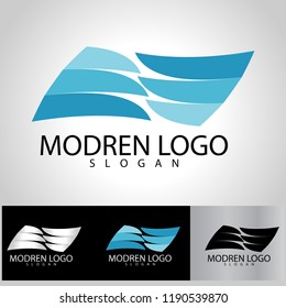 abstract logo vector template design with waves on eps 10