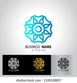 abstract logo vector templates with elements in circle on eps 10