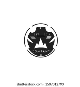 abstract logo  vintage vector template  with frame, mountain vector  illustrasion