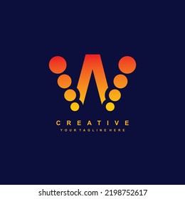 abstract logo W with luxury stylish circle concept. logo letter W. icon W. suitable for company logos, business, product marketing, etc.