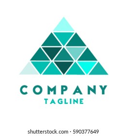 An abstract logo which can be used as initial A or to indicate a triangular structure within the company.