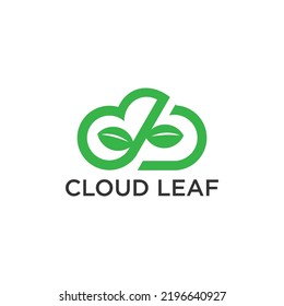 Abstract logo which combine a cloud and a leaf. Suitable for businesses related with hosting, technology, security, etc.