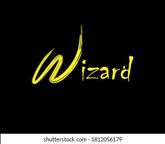 Abstract Logo wizard text Hat Magic Logo Concept Cloud wizard cafe shop