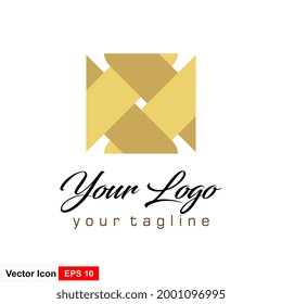 Abstract logo in woven shape. vector icon.