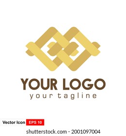 Abstract logo in woven shape. vector icon.