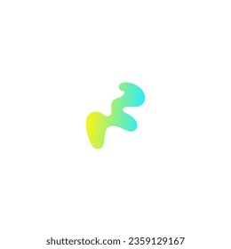 abstract logo in yellow and turquoise with a wave shape