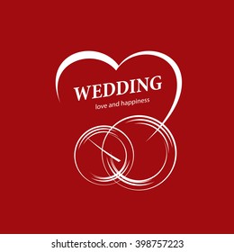 Abstract logo for your wedding. Vector template illustration