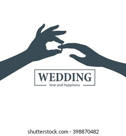 Abstract logo for your wedding. Vector template illustration