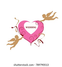 Abstract logo for your wedding. Vector template illustration