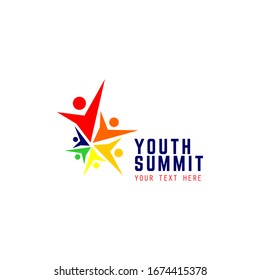 Abstract logo youth organization activity template