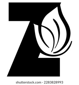 Abstract logo Z letter logo tea leaf monogram awesome font, this logo is good for a lot of purposes. Friendly cute ABC Letter Logo Monogram Letters