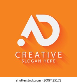 Abstraktes Logo, AD-Logo, modernes Logo, minimalistisches Logo