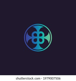 Abstract logomark with gradient color. Vector.