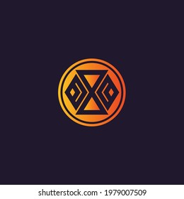 Abstract logomark with gradient color. Vector.
