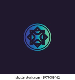 Abstract logomark with gradient color. Vector.