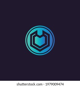 Abstract logomark with gradient color. Vector.