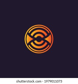 Abstract logomark with gradient color. Vector.