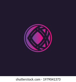 Abstract logomark with gradient color. Vector.