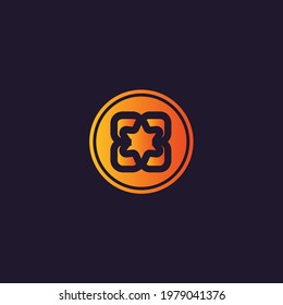 Abstract logomark with gradient color. Vector.