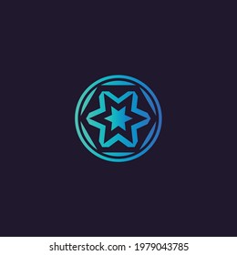 Abstract logomark with gradient color. Vector.
