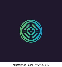 Abstract logomark with gradient color. Vector.