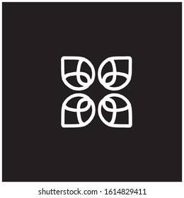 Abstract logo.Monoline logotype.Minimalist logotype.Flowers logotype.Leaf logotype.