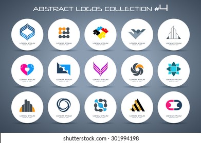 Abstract logos collection #4. Vector logotype design.