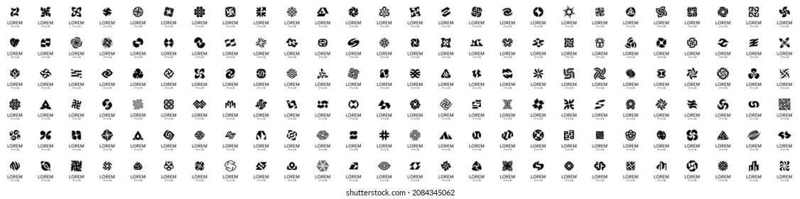 Abstract logos collection. Geometric abstract logos. Icon design