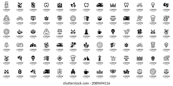 Resumen de colección de logotipos. Logotipos abstractos geométricos. Diseño de iconos