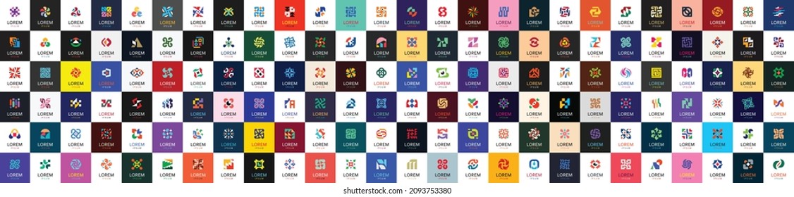 Resumen de colección de logotipos. Logotipos abstractos geométricos. Diseño de iconos