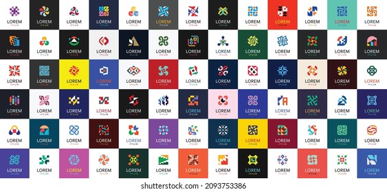 Abstract logos collection. Geometric abstract logos. Icon design