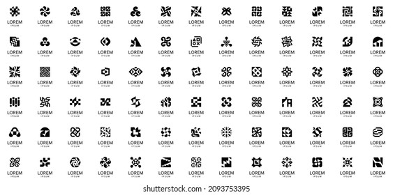 Abstract logos collection. Geometric abstract logos. Icon design