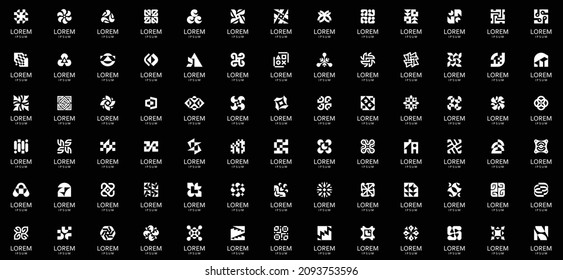 Abstract logos collection. Geometric abstract logos. Icon design