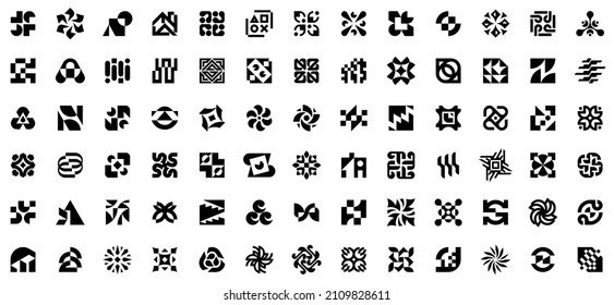 Resumen de colección de logotipos. Logotipos abstractos geométricos. Diseño de iconos