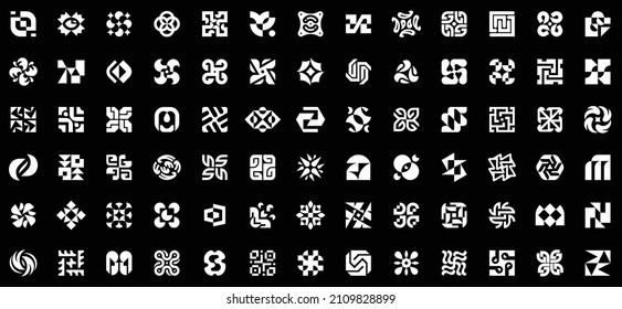 Resumen de colección de logotipos. Logotipos abstractos geométricos. Diseño de iconos